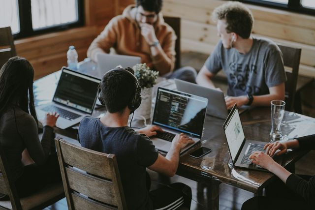 The Contrast engineering team working together